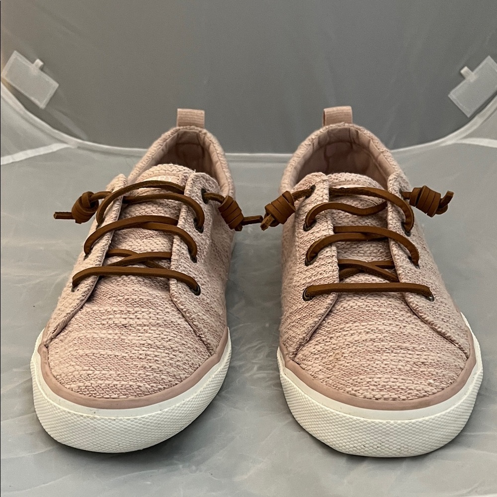 Sperry Women's Pier Wave Blush Pink Canvas Upper Slip On Sneakers - Size 9.5 - Picture 7 of 12